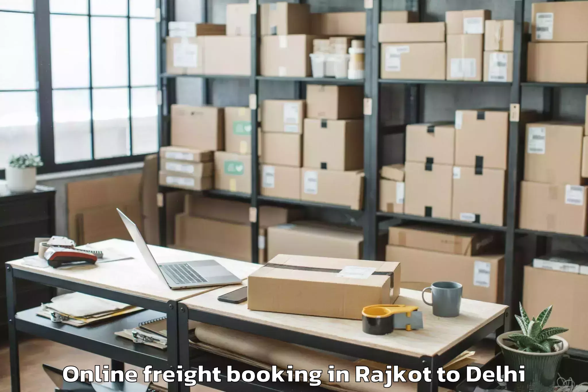 Book Rajkot to Iit Delhi Online Freight Booking Online